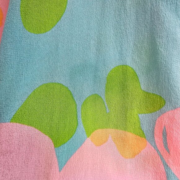 100% Silk Lilly Pulitzer Houston Top, Sorely Blue Mojo, Size Medium, Flaw - Picture 8 of 12